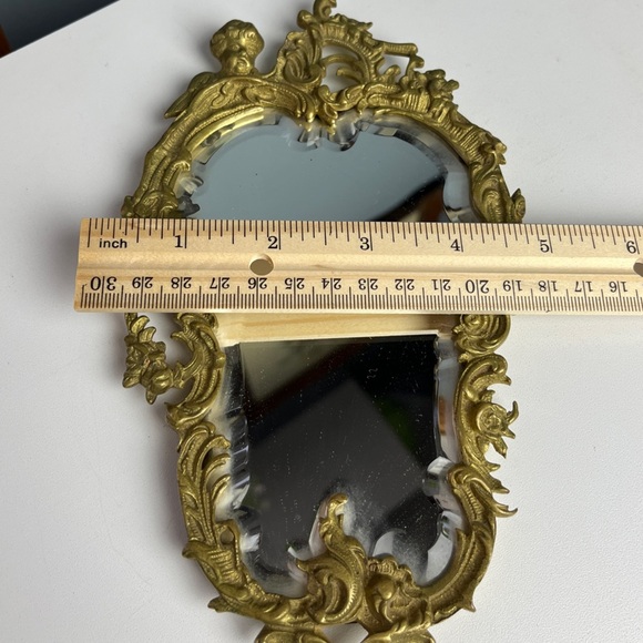 Antique Brass Vanity Mirror with Cover - Picture 11 of 16